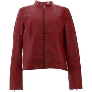 Skinnygirl Faux Leather Moto Jacket VELVET ROUGE 672197K